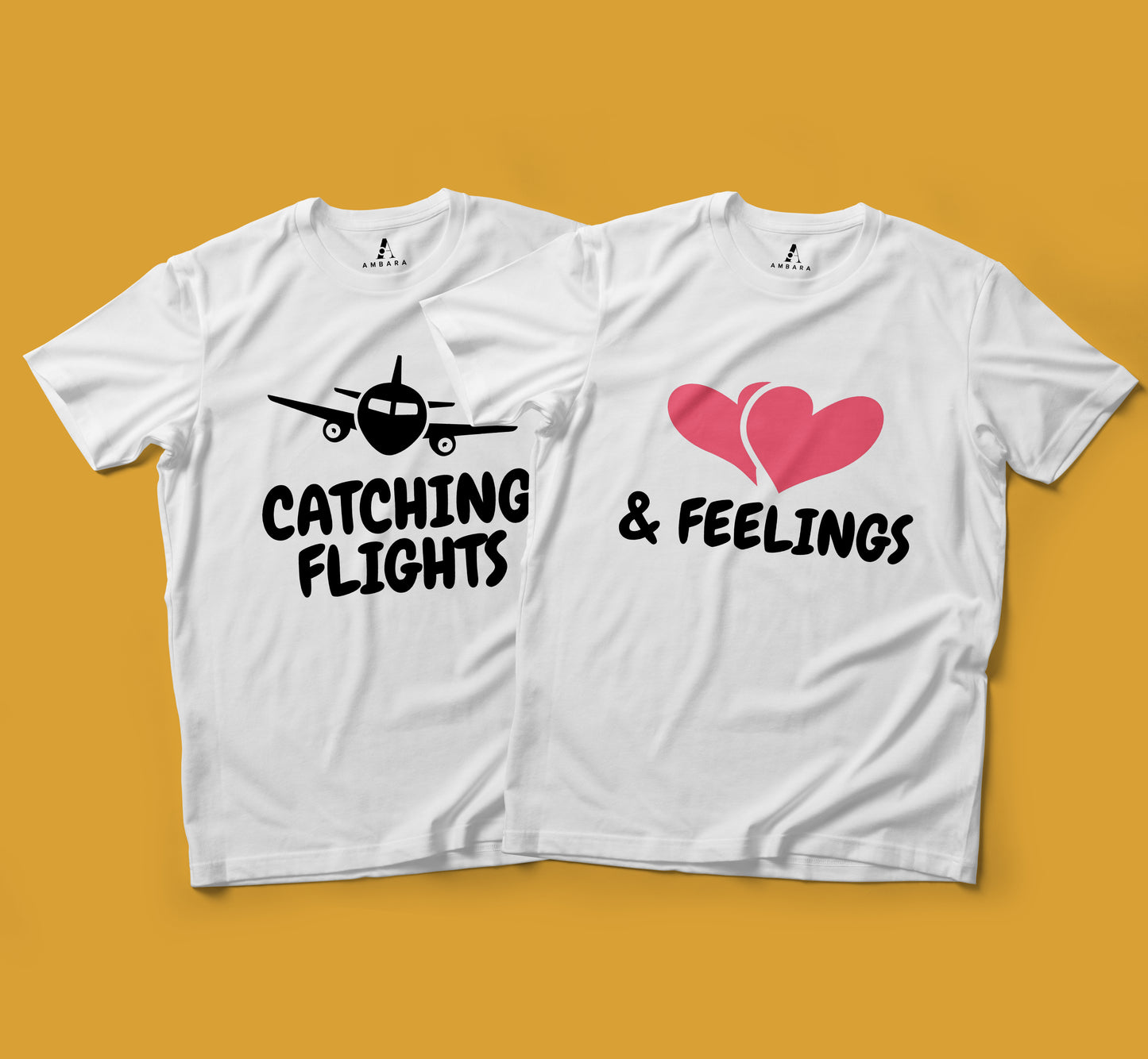 Catching Flights & Feelings - Couples Matching Tees