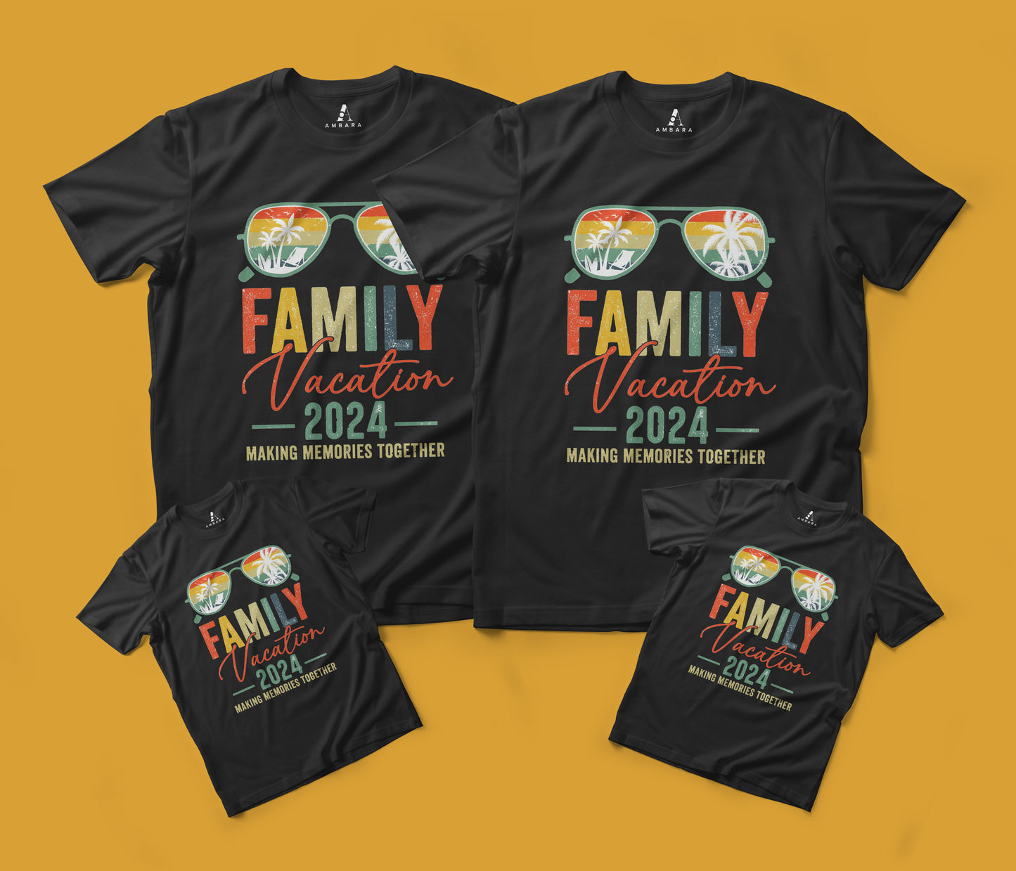 Family Vacation Matching T-Shirts - Black